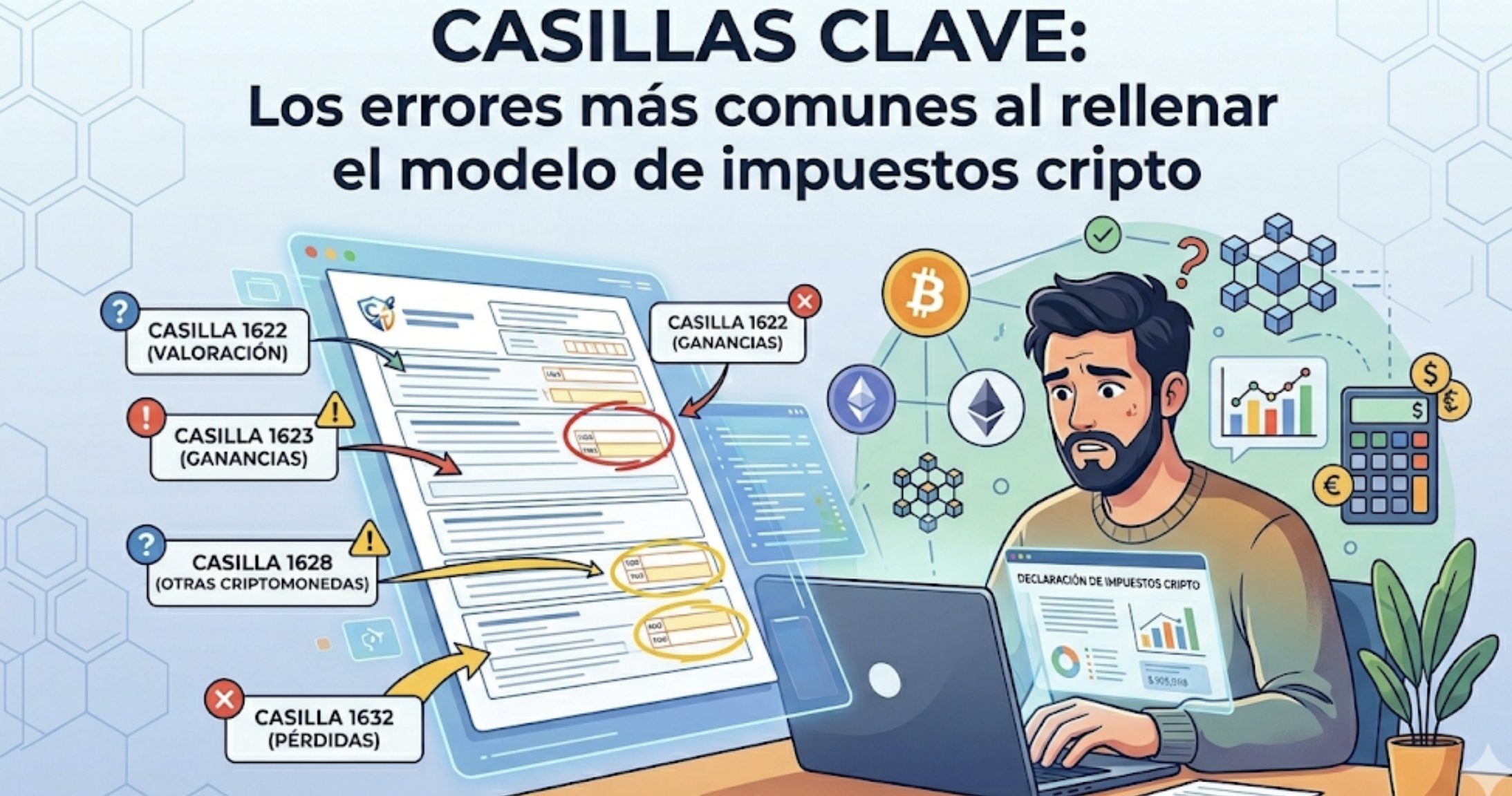 Casillas clave: Los errores más comunes al rellenar el modelo de impuestos cripto