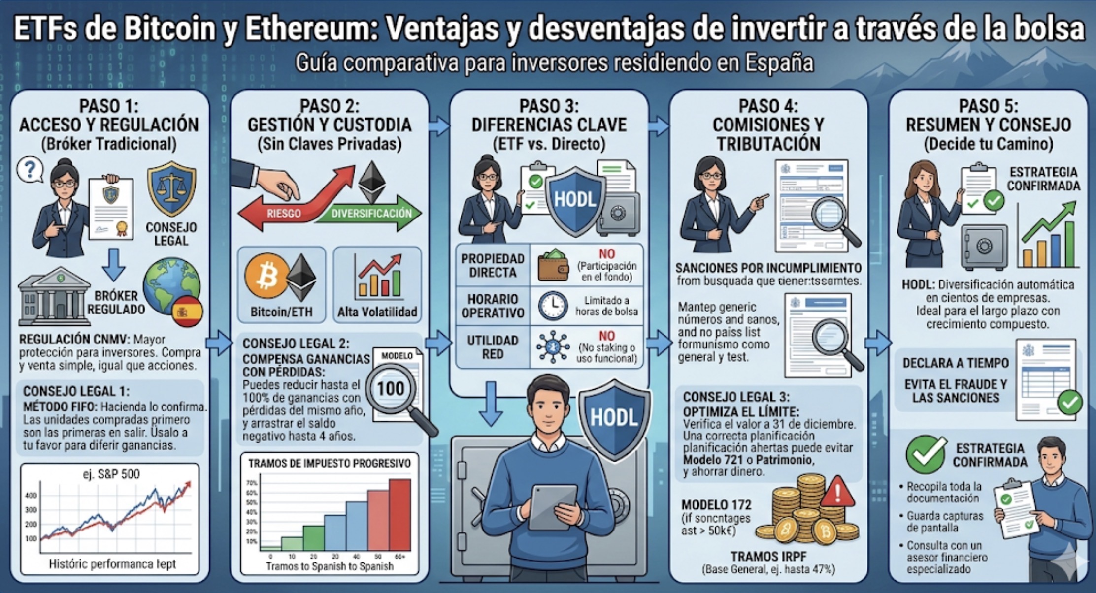 ETFs de Bitcoin y Ethereum: Ventajas y desventajas de invertir a través de la bolsa